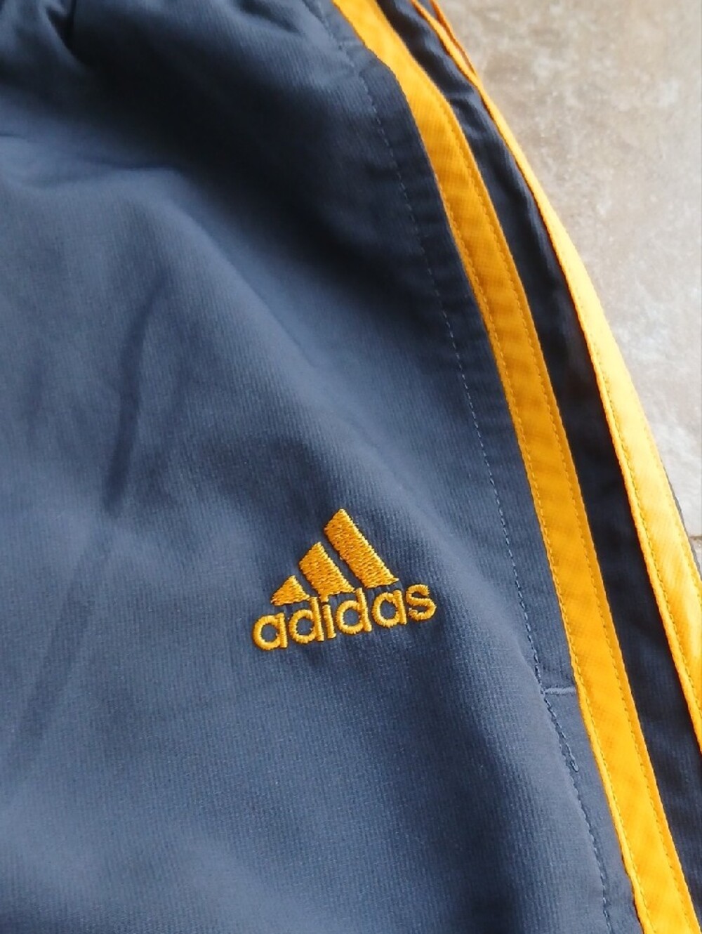 adidas Dark Gray Track Pants with Orange Stripes - Picture 2 of 6